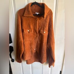 BUCKETLIST Warm Rust colored Teddy Jacket size large